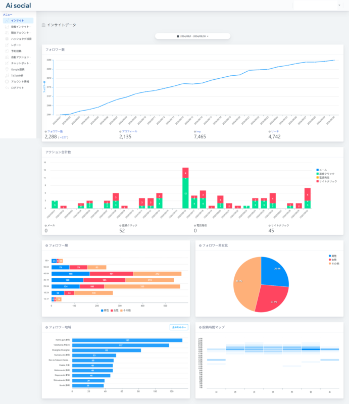 Ai Socialインサート画面